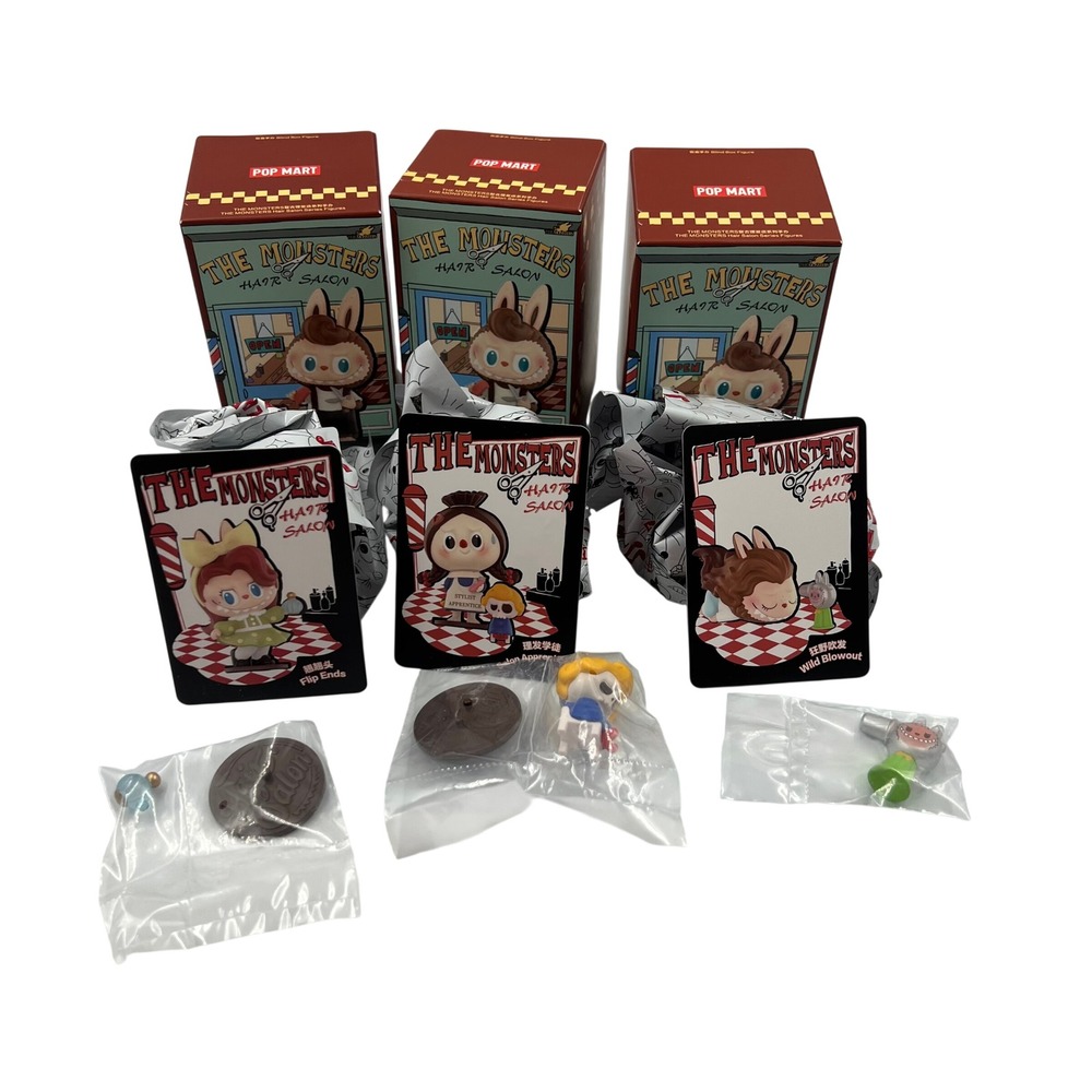 POP MART The Monsters Labubu Hair Salon Series Lot of 3 Confirmed Figures Labubu